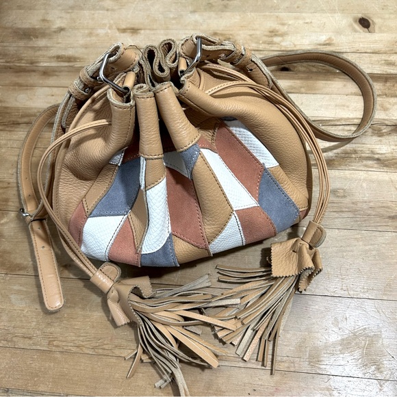 Linea Pelle Leather Patchwork Two Way Bag - Picture 4 of 13